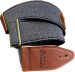 Copperpeace Herringbone Denim & Leather Guitar Strap