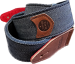 Copperpeace Herringbone Denim & Leather Guitar Strap