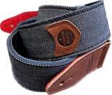 Copperpeace Herringbone Denim & Leather Guitar Strap