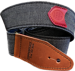 Copperpeace Herringbone Denim & Leather Guitar Strap