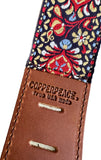 Copperpeace Mariposa Vintage Floral Embroidered Leather Guitar Strap